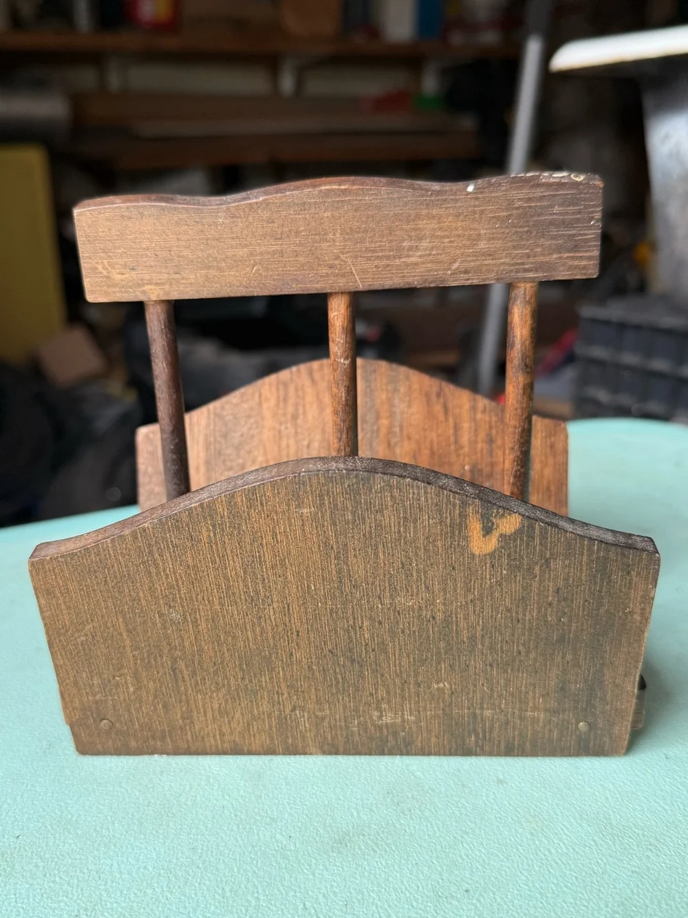 VTG Wooden Napkin Holder with Mushroom Design